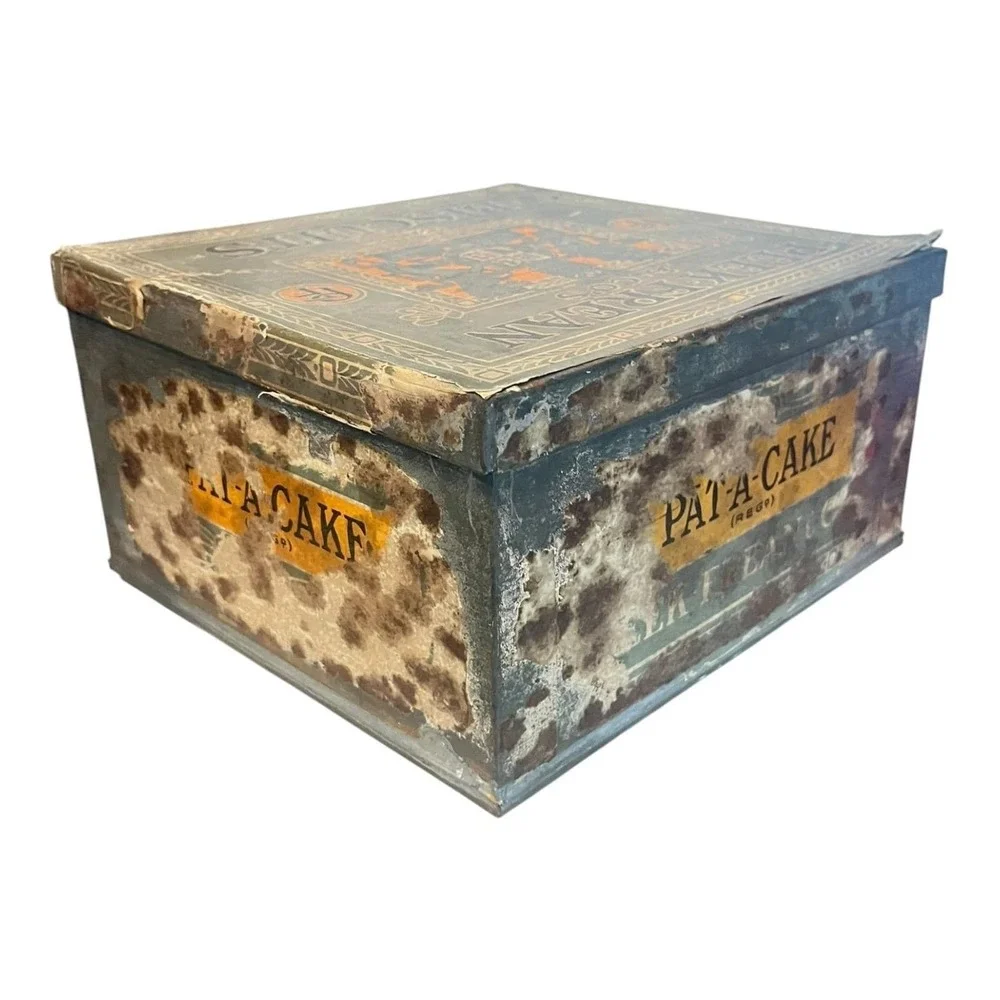 Vintage Peek Frean & Co's Biscuits Tin Pat-A-Cake Royal Warrant Early 20th C